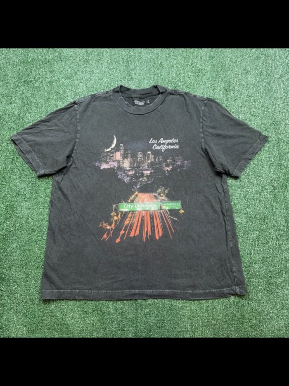 Abercrombie Fitch T Shirt Womens Size S Black Los Angeles Graphic Tee